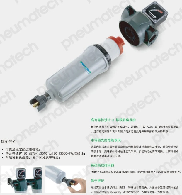 紐曼泰克壓縮機推出全新一代PMH管道過濾器